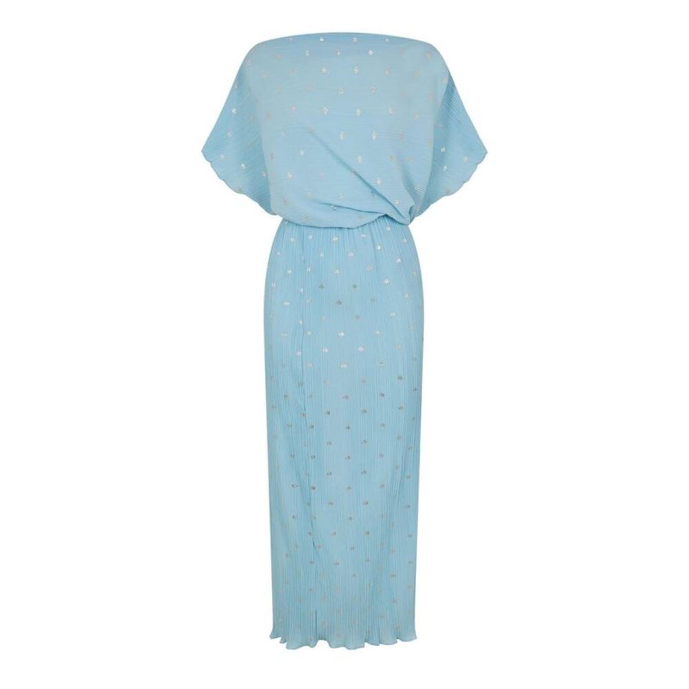 Never Fully Dressed Womens/Ladies Tilly Plisse Mini Dress / Blue